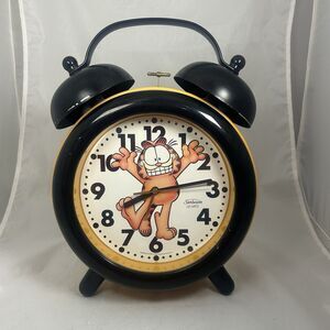 Vintage Garfield Alarm Clock 1978 Sunbeam 14” Windup Tested Working